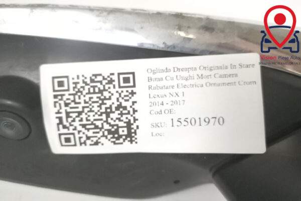 Oglinda Dreapta Originala In Stare Buna Cu Unghi Mort Camera Rabatare Electrica Ornament Crom Lexus  NX  1 [2014 - 2017] - imagine 7