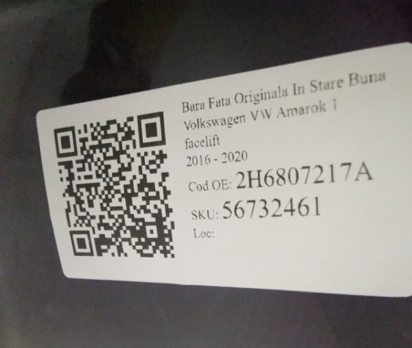 Bara Fata Originala In Stare Buna Volkswagen VW  Amarok  1 [facelift] [2016 - 2020] - imagine 8