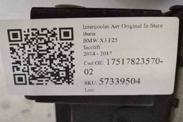 Intercooler Aer Original In Stare Buna BMW  X3  F25 [facelift] [2014 - 2017] - imagine 7