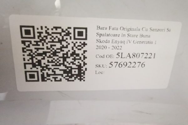 Bara Fata Originala Cu Senzori Si Spalatoare In Stare Buna Skoda  Enyaq iV  Generatia 1 [2020 - 2022] - imagine 8