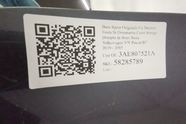Bara Spate Originala Cu Senzori Fusta Si Ornamente Crom Stanga Dreapta In Stare Buna Volkswagen VW  Passat  B7 [2010 - 2015] - imagine 8