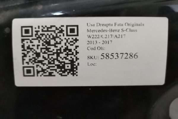 Usa Dreapta Fata Originala Mercedes-Benz  S-Class  W222/C217/A217 [2013 - 2017] - imagine 7