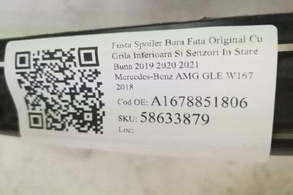 Fusta Spoiler Bara Fata Original Cu Grila Inferioara Si Senzori In Stare Buna 2019 2020 2021  Mercedes-Benz  AMG GLE  W167 [2018] - imagine 7