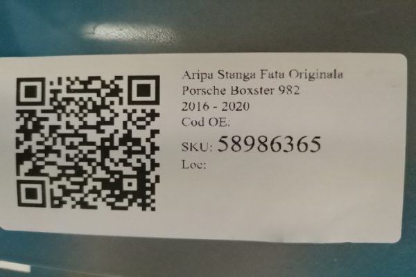 Aripa Stanga Fata Originala Porsche  Boxster  982 [2016 - 2020] - imagine 7