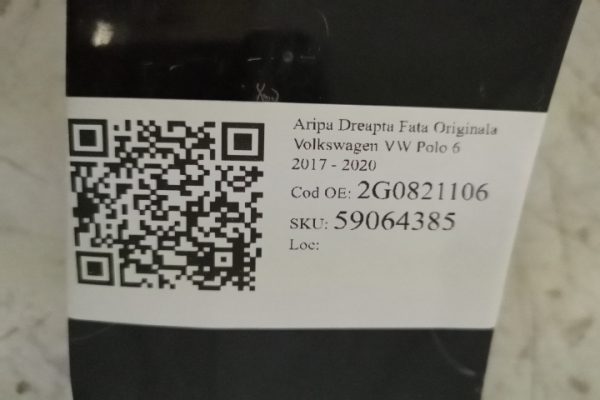 Aripa Dreapta Fata Originala  Volkswagen VW  Polo  6 AW/BZ [2017 - 2021] - imagine 7