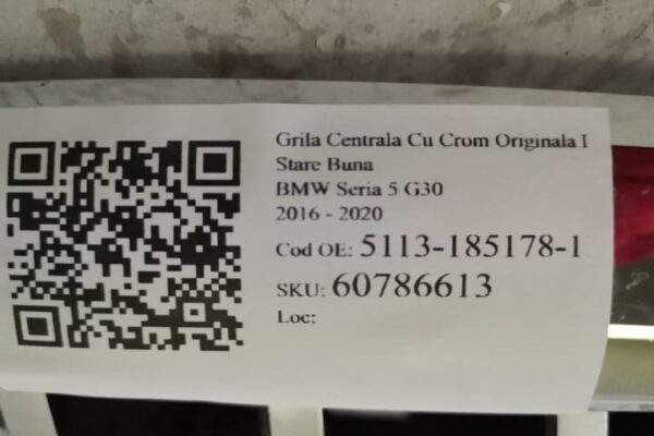 Grila Centrala Cu Crom Originala In Stare Buna  BMW  Seria 5  G30 [2016 - 2020] - imagine 7