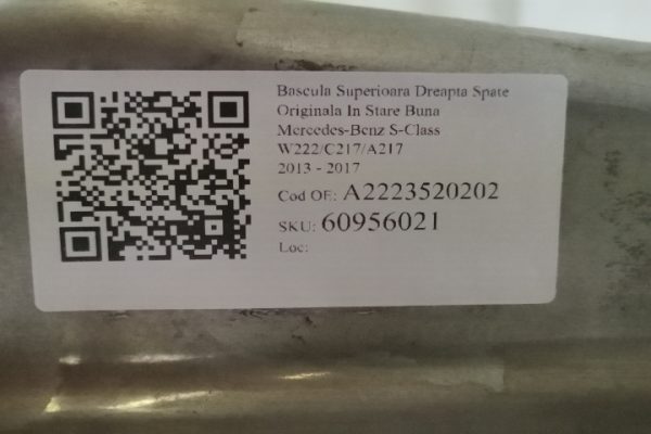 Bascula Superioara Dreapta Spate Originala In Stare Buna Mercedes-Benz  S-Class  W222/C217/A217 [2013 - 2017] - imagine 7