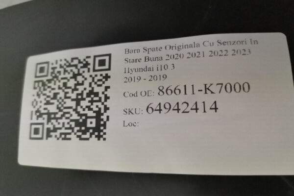 Bara Spate Originala Cu Senzori In Stare Buna 2020 2021 2022 2023 Hyundai  i10  3 [2019 - 2019] - imagine 8