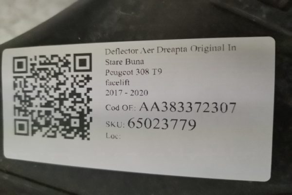 Deflector Aer Dreapta Original In Stare Buna Peugeot  308 T9 [facelift] [2017 - 2020] - imagine 7