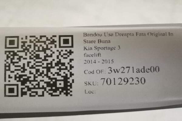 Bandou Usa Dreapta Fata Original In Stare Buna Kia  Sportage  3 [facelift] [2014 - 2015] - imagine 6