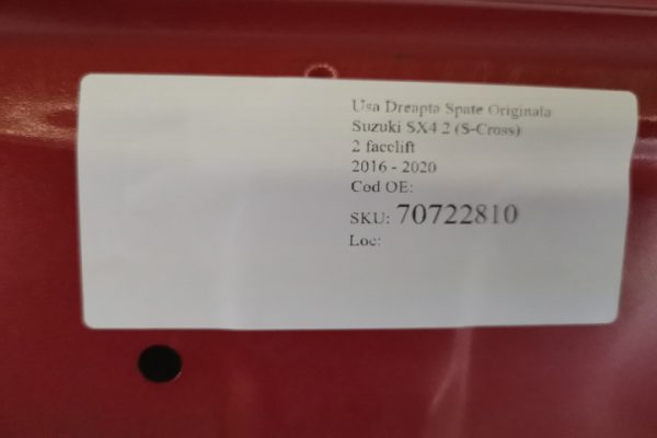 Usa Dreapta Spate Originala Suzuki  SX4  2  [ 2 facelift] [2016 - 2020] - imagine 7