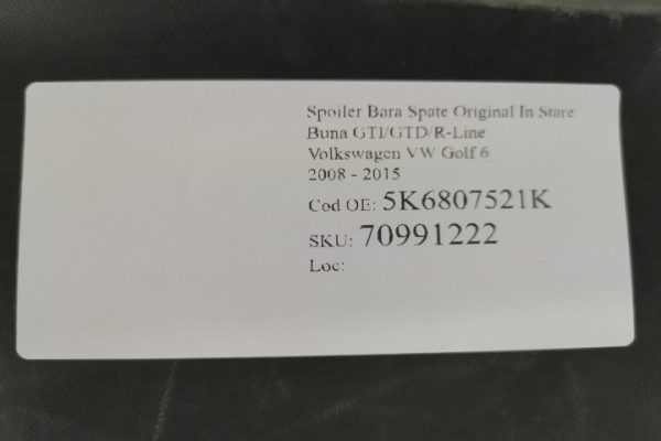 Spoiler Fusta Bara Spate Original In Stare Buna Volkswagen VW  Golf  6 [2008 - 2015] - imagine 7