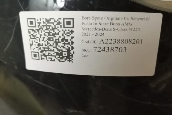 Bara Spate Originala Cu Senzori Si Fusta In Stare Buna AMG Mercedes-Benz S-Class W223 [2021 - 2024] Mercedes-Benz  S-Class W223 [2021 - 2024] - imagine 7