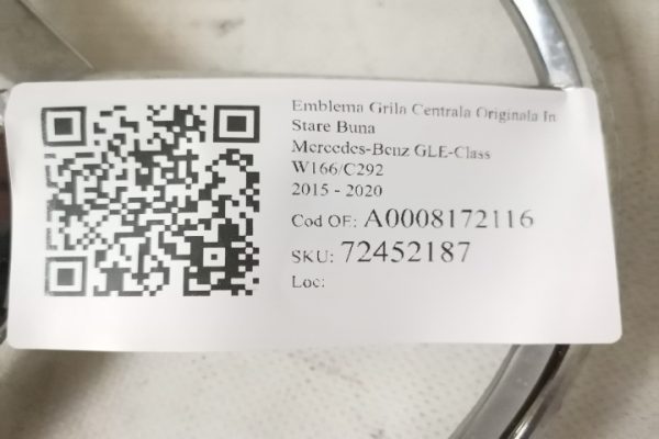Emblema Grila Centrala Originala In Stare Buna Mercedes-Benz  GLE-Class  W166/C292 [2015 - 2020] - imagine 7