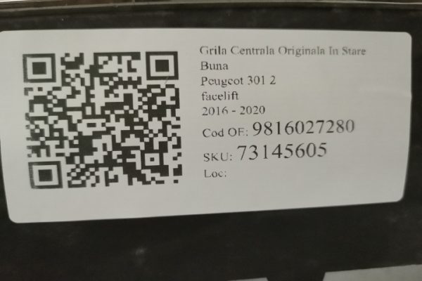 Grila Centrala Originala In Stare Buna Peugeot  301 2 [facelift] [2016 - 2020] - imagine 7