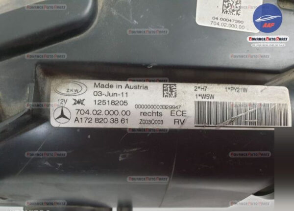 Far dreapta cu halogen, original, in stare buna Mercedes-Benz SLK-Class R172 2011 2012 2013 2014 2015 2016 2017 2018 2019 2020 oem - imagine 7