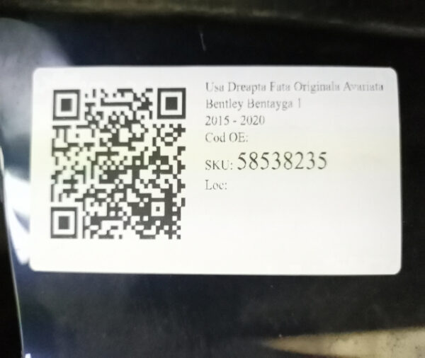 Usa Dreapta Fata Originala Avariata Bentley Bentayga 1 2015 2016 2017 2018 2019 2020 - imagine 7