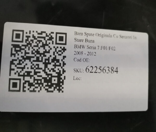 Bara Spate Originala Cu Senzori In Stare Buna BMW Seria 7 F01/F02 2008 2009 2010 2011 2012 - imagine 8