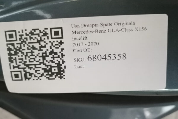 Usa Dreapta Spate Originala Mercedes-Benz GLA-Class X156 (facelift) 2017 2018 2019 2020 - imagine 5