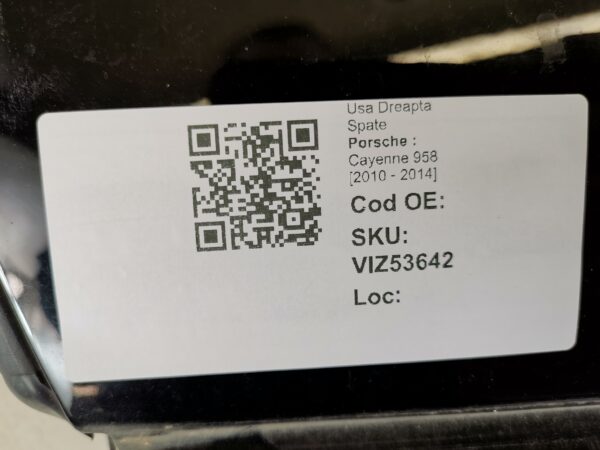 Usa Dreapta Spate Porsche  Cayenne 958 [2010 - 2014] Originala In Stare Buna - imagine 8