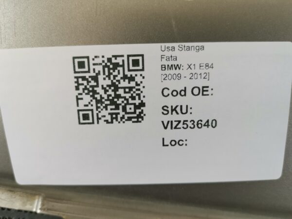 Usa Stanga Fata BMW X1 E84 [2009 - 2012] Originala In Stare Buna - imagine 8