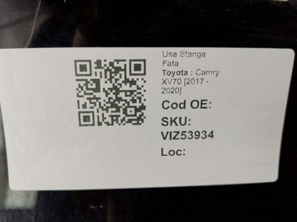 Usa Stanga Fata Toyota  Camry XV70 [2017 - 2020] Originala In Stare Buna - imagine 8