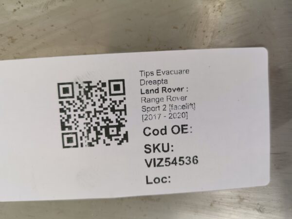 Tips Evacuare Dreapta Land Rover  Range Rover Sport 2 [facelift] [2017 - 2020] Original In Stare Buna - imagine 8