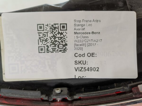 Stop Frana Aripa Stanga Led Avariat Mercedes-Benz  S-Class W222/C217/A217 [facelift] [2017 - 2020] Avariat Original - imagine 8