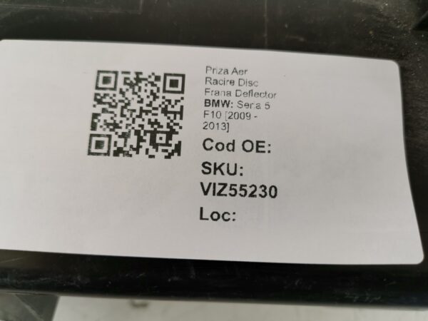 Priza Difuzor Aer Racire Disc Frana Deflector BMW Seria 5 F10 [2009 - 2013] Original In Stare Buna - imagine 8