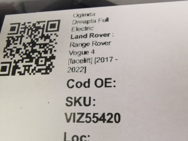 Oglinda Dreapta Full Electric Land Rover  Range Rover Vogue 4 [facelift] [2017 - 2022] Original In Stare Buna - imagine 8