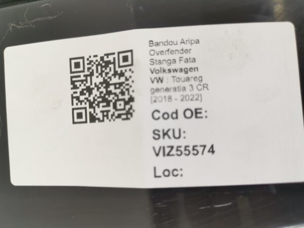 Bandou Aripa Overfender Stanga Fata Volkswagen VW  Touareg generatia 3 CR [2018 - 2022] Original In Stare Buna - imagine 8