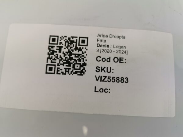 Aripa Dreapta Fata Stepway Dacia  Logan 3 [2020 - 2024] Originala - imagine 8