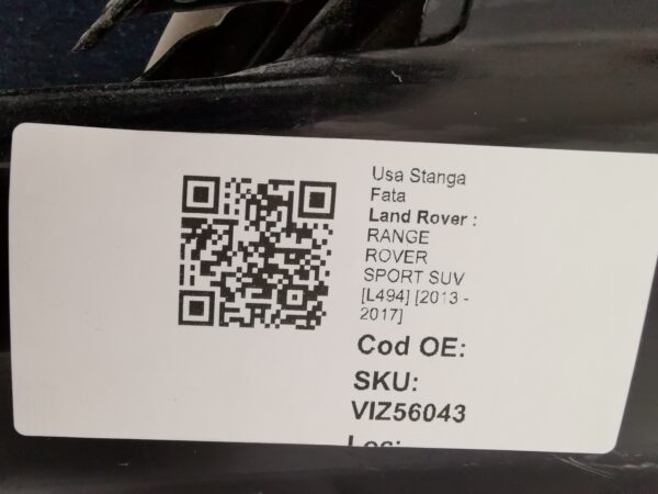 Usa Stanga Fata Land Rover  RANGE ROVER SPORT SUV [L494] [2013 - 2017] Originala - imagine 8