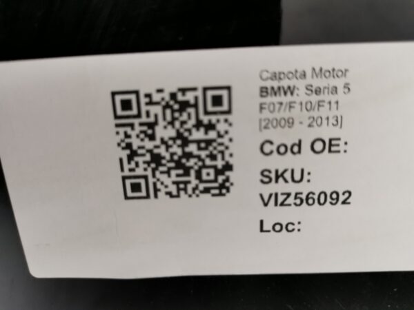 Capota Motor BMW Seria 5 F07/F10/F11 [2009 - 2013] Originala - imagine 8