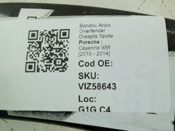 Bandou Aripa Overfender Dreapta Spate 7P Porsche  Cayenne 958 [2010 - 2014] Original - imagine 8
