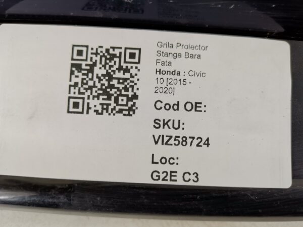 Grila Proiector Stanga Bara Fata Honda  Civic 10 [2015 - 2020] Original Avariata - imagine 8