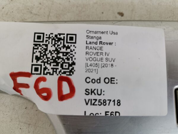 Ornament Usa Stanga Land Rover  RANGE ROVER IV VOGUE SUV [L405] [2018 - 2021] Original In Stare Buna - imagine 8