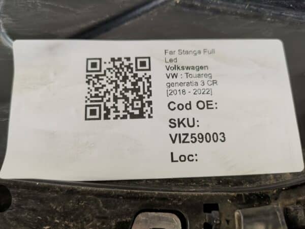 Far Stanga Full Led Volkswagen VW  Touareg generatia 3 CR [2018 - 2022] Original Avariat - imagine 8