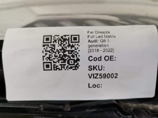 Far Dreapta Full Led Matrix Audi Q8 1 generation [2018 - 2022] Original Avariat - imagine 8