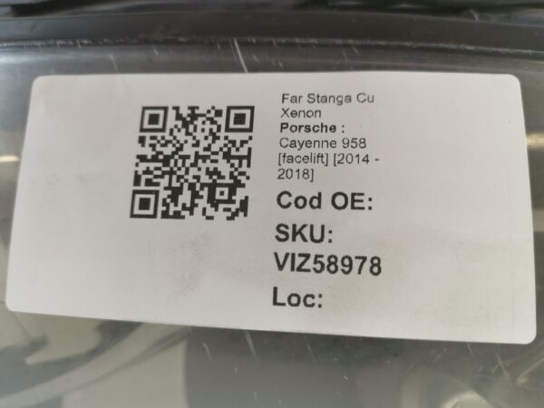 Far Stanga Cu Xenon Porsche  Cayenne 958 [facelift] [2014 - 2018] Original Avariat - imagine 8