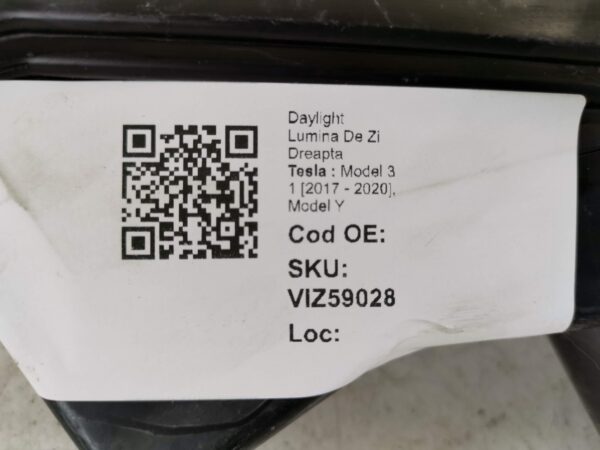 Daylight Lumina De Zi Dreapta Tesla  Model 3 1 [2017 - 2020], Model Y 2021 2022 2023 2024 Original In Stare Buna - imagine 8