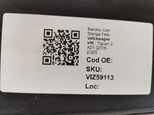 Bandou Usa Stanga Fata Volkswagen VW  Tiguan 2 AD1 [2016 - 2020] Original In Stare Buna - imagine 8