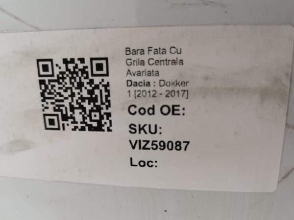 Bara Fata Cu Grila Centrala Avariata Dacia  Dokker 1 [2012 - 2017] Originala In Stare Buna - imagine 8
