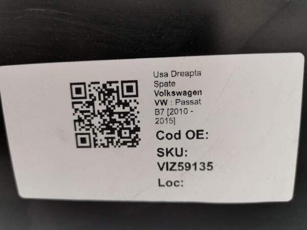 Usa Dreapta Spate Volkswagen VW  Passat B7 [2010 - 2015] Originala - imagine 8
