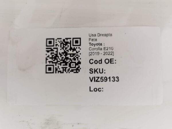 Usa Dreapta Fata Toyota  Corolla E210 [2019 - 2022] Originala - imagine 8