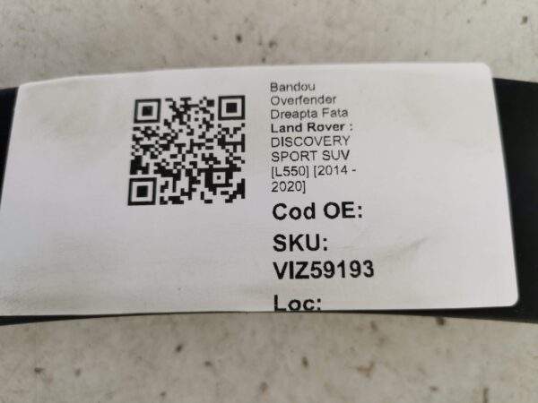 Bandou Overfender Dreapta Fata Land Rover  DISCOVERY SPORT SUV [L550] [2014 - 2020] Original In Stare Buna - imagine 8