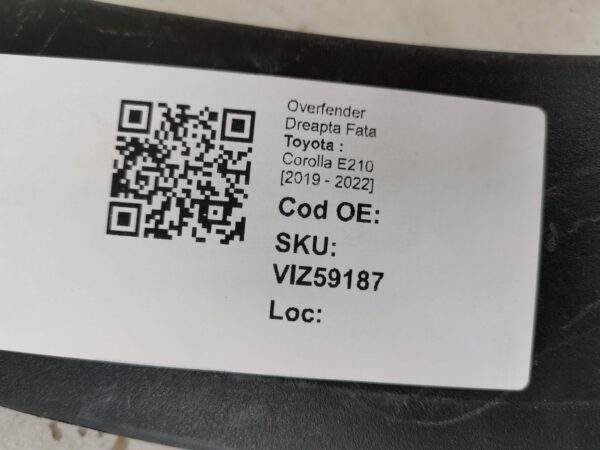 Overfender Dreapta Fata Toyota  Corolla E210 [2019 - 2022] Cross Original In Stare Buna - imagine 8