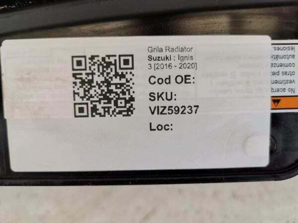 Grila Radiator Suzuki  Ignis 3 [2016 - 2020] Originala - imagine 8