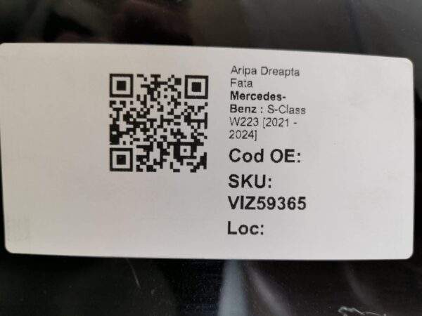 Aripa Dreapta Fata Mercedes-Benz  S-Class W223 [2021 - 2024] Originala - imagine 8