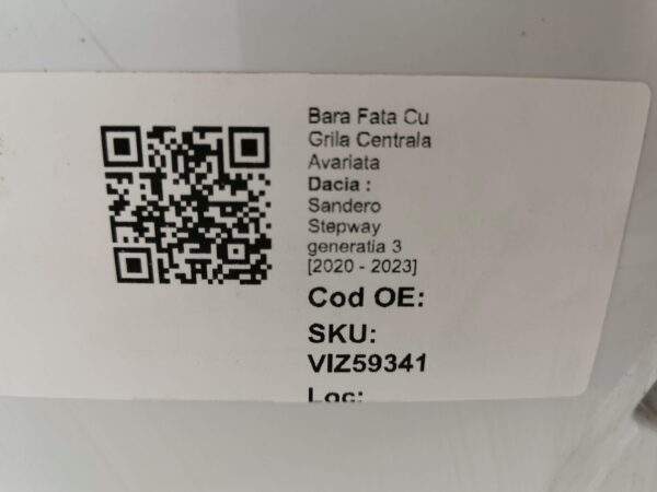 Bara Fata Cu Grila Centrala Avariata Dacia  Sandero Stepway generatia 3 [2020 - 2023] Originala In Stare Buna - imagine 8